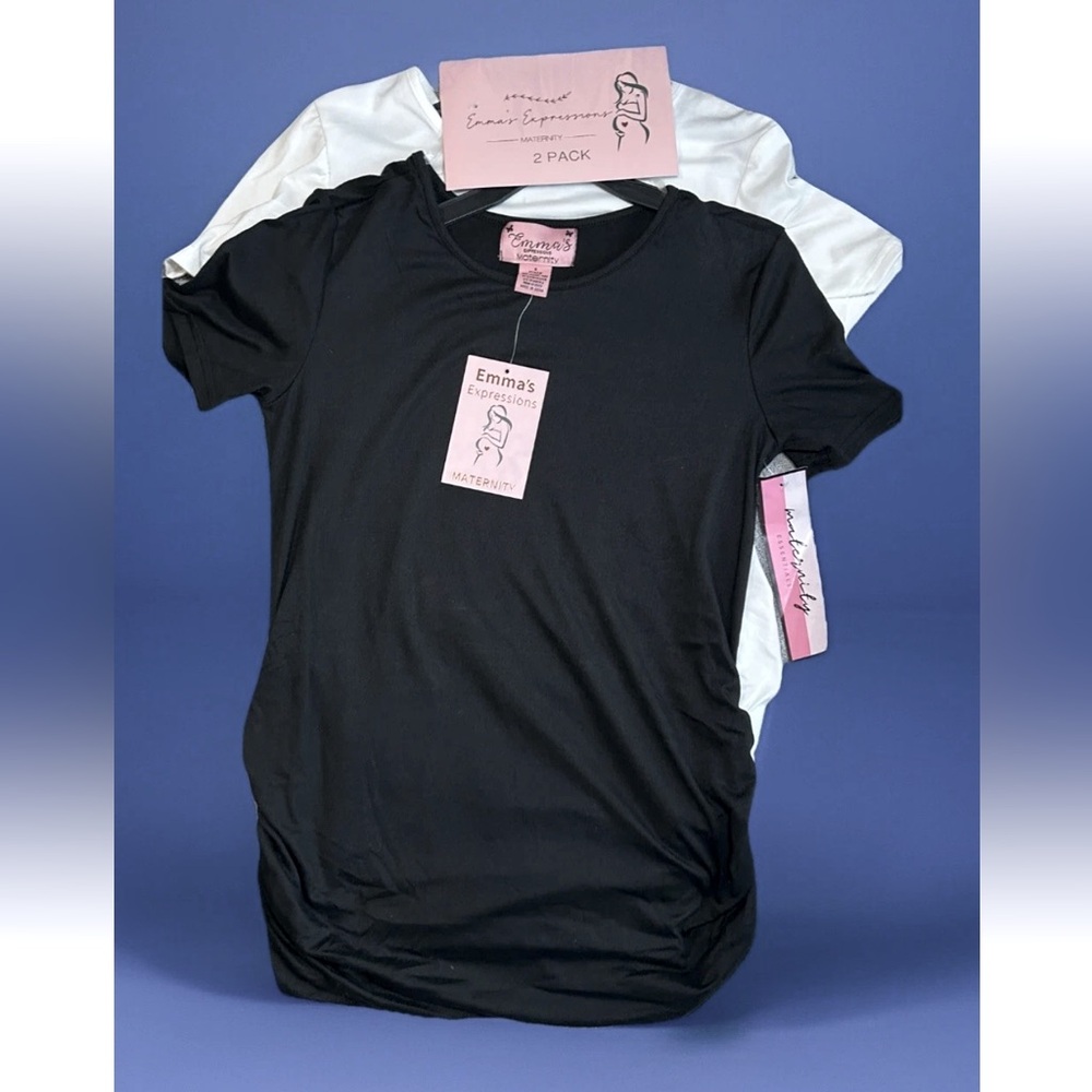 Emma’s Expressions SET OF 2 Black& White Tops NWT Small